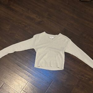 BP Cream Long Sleeve Ribbed Top
